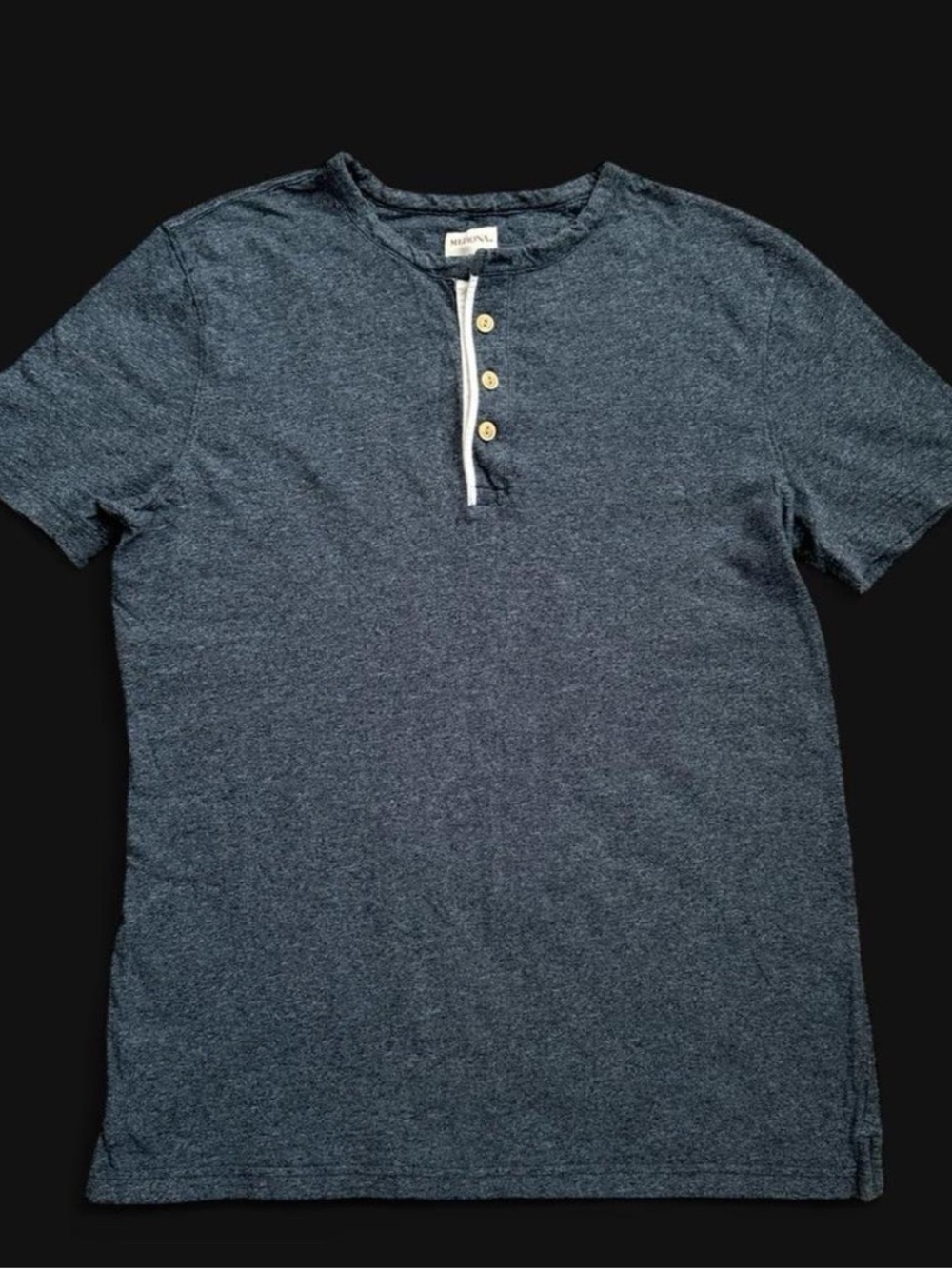 Merona Heathered Navy Blue Short-Sleeve Henley